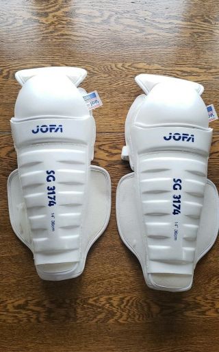 Vintage Rare Jofa Sg 3174 Senior Ice Hockey Shin Guards Size 14 " Pads Sr