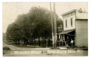 Burg Hill Oh - Withers Store - Rppc Postcard Trumbull County Nr Youngstown/warren