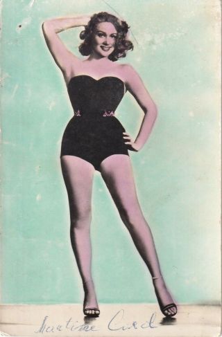 Martine Carol - Hollywood Movie Actress Pin - Up/cheesecake 1950s Postcard
