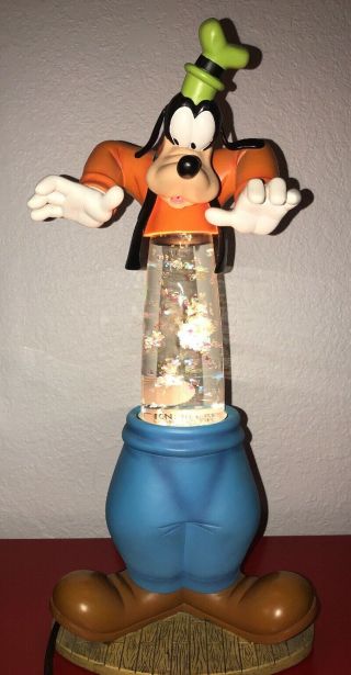 Rare Disney Large 19 " Tall Retired Goofy Lava Night Light Lamp Mickey Confetti