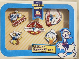 Donald Duck 85th Anniversary Years Pin Set Limited Edition Disney Store Le1600