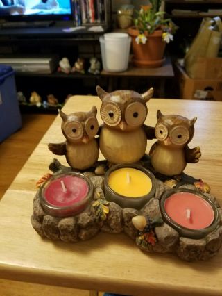 Yankee Candle Triple Owl Tealight Holder