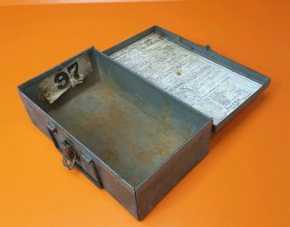 Vintage Heavy Duty Small Metal Box Empty Bauer & Black Uniflex First Aid Kit