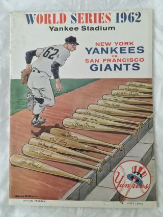 Vintage Official 1962 World Series Program Between Ny Yankees And Sf Giants