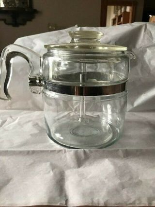 Vintage Pyrex Stove Top Glass 9 Cup Coffee Perculator