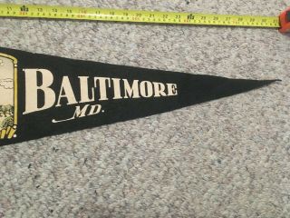 Baltimore Maryland MD Washington Monument VINTAGE 1940s pennant - FAST SHIPPER 2