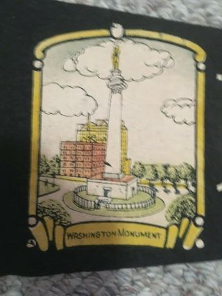 Baltimore Maryland MD Washington Monument VINTAGE 1940s pennant - FAST SHIPPER 3