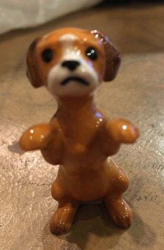 Hagen Renaker Dog Puppy Begging Ceramic Figurine Hagen - Renaker Made U.  S.  A