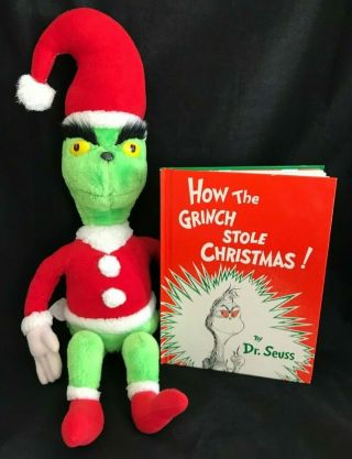 Vintage Dr Seuss How The Grinch Stole Christmas Hc Book & 28 " Coleco 1983 Plush
