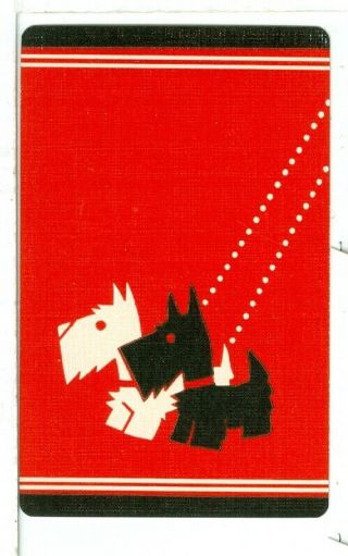 Single Vintage " Scotty Dogs ",  Playing Cards,  Red,  Usa Made