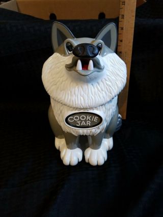 1998 Gray Wolf Howling Cookie Jar 10 Inches Tall