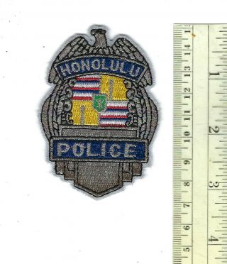 Rare Honolulu Hi Hawaii Police Hat/breast Patch - Silver Mylar Thread