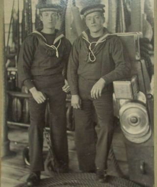 Cabinet Photo Royal Navy Sailors HMS Northumberland by J.  Charlesworth Kent 2
