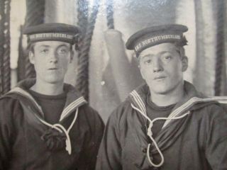 Cabinet Photo Royal Navy Sailors HMS Northumberland by J.  Charlesworth Kent 3