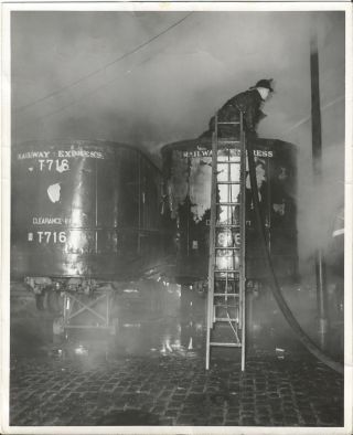 Vintage Photo Of Fire Chicago Fire Department Railway Express
