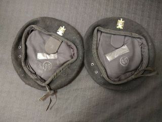 2 Military Berets With Eagle Pins