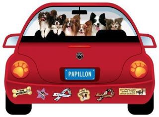 Papillon Pupmobile Car Magnet