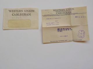 Wwii Telegram Soldier Vineland Jersey Censor Stamp Paper Ww2 Vtg Ww Ii Old N