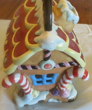 Mercuries Holiday Time Gingerbread House Cookie Jar Ceramic 2