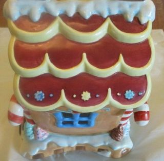 Mercuries Holiday Time Gingerbread House Cookie Jar Ceramic 3