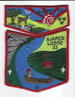 Boy Scout Oa Ajapeu Lodge 33 1996 Noac (2 Piece Set)