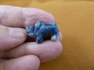 (y - Rhi - 519) Blue Sodalite Rhino Rhinoceros Gemstone Stone Figurine Love Rhinos