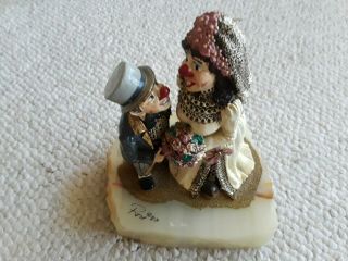 Ron Lee 1987 Clown Marriage Wedding Sculpture,  Hand Crafted & Hand Painted