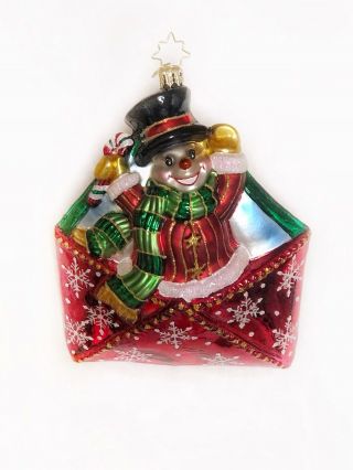 Christopher Radko Ornaments Snowman,  Special Delivery Gem Snowman 2011,  3 " Tall