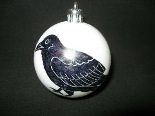 Hand Painted Raven Crow Unbreakable Christmas Ornament