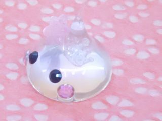 Rare Large Hoppe Chan with Crystals & Crown Translucent Pink Silicon Kawaii 2