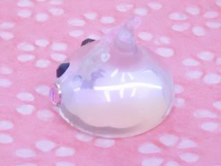Rare Large Hoppe Chan with Crystals & Crown Translucent Pink Silicon Kawaii 3