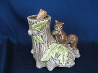 Vintage Ceramic Otagiri Music Box Squirrels I Will Wait For You