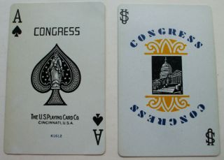 2 Vintage Playing Cards Spade Ace Joker Dog Portraits Black & White Artist Cook 2