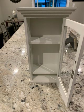 White Wood and Glass Wall/ Table Curio Cabinet 3