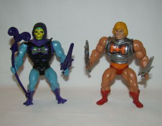Vtg Masters Of The Universe Battle Armor He - Man And Skeletor Complete Motu