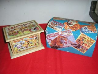 Two Vintage Ringling & Barnum Bailey Circus Wooden Boxes Jackie Le Clair