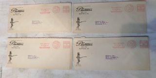 4 Vintage Planters Peanut 1939 Worlds Fair Metered Postal Advertising Envelopes