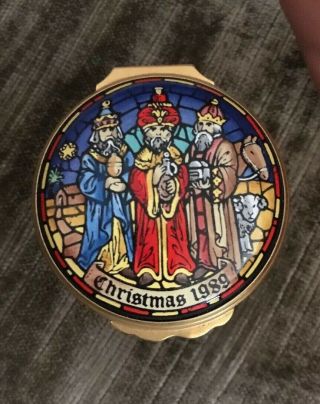 Three Wise Men Christmas Trinket Box 1989 Vintage Halcyon Days Enamels