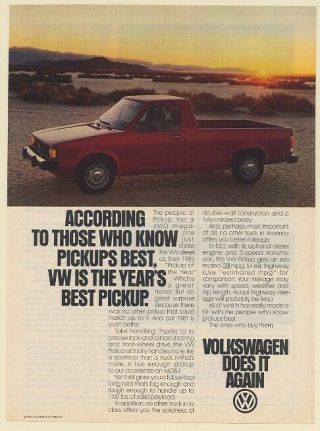 1981 Vw Volkswagen Pickup Truck The Year 