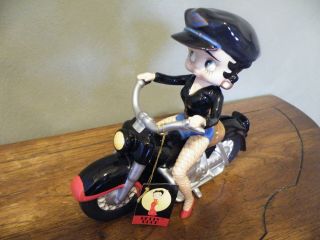 Westland Betty Boop Ceramic Motorcycle Bank/2004 King Features Syndicate/tag
