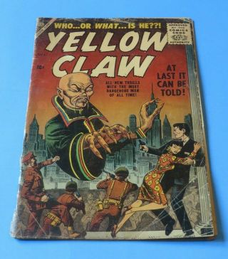 Yellow Claw 1 Gd/vg - 1956 Atlas Golden Age Comic Book 1st App Jimmy Woo