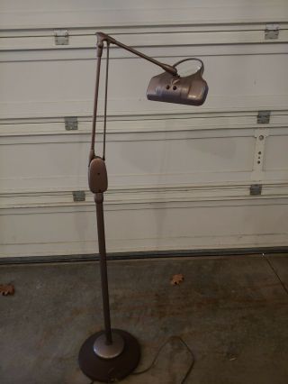 Vintage Mid Century Dazor M - 210 Magnifier Floor Lamp Industrial Floating Light