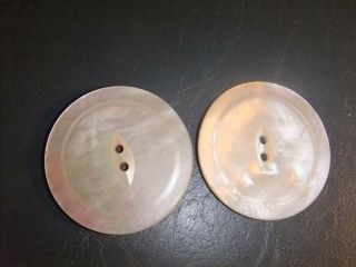 Buttons Vintage Set Of 2 Medium Mother Of Pearl 166b