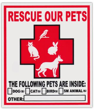 2 - Pack Pet Rescue Window Stickers Decals | Alert To Fire Department Dogs Cats
