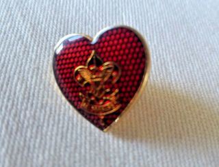 Vintage Boy Scout Life Rank Pin Cloisonne Heart Bsa " Be Prepared "