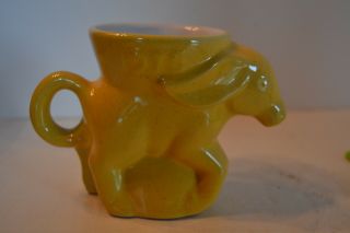 Vintage Frankoma Pottery Donkey Democrat Mug Cup 1975 Yellow