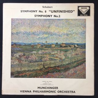 Schubert Symphony No.  8 Unfinished No.  2 Munchinger Decca Sxl 2156 Ed1 Vinyl Lp