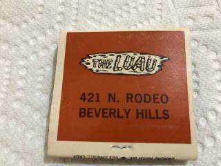 Vintage Tiki Matchbook The Luau 421 N Rodeo Beverly Hills Ca