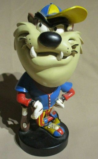Vintage 1993 Wb Looney Tunes Tasmanian Devil - Taz Baseball Bobblehead Figurine