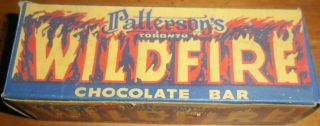 1930 Chocolate Bar Box Toronto Ontario Canada Wildfire Brand Patterson